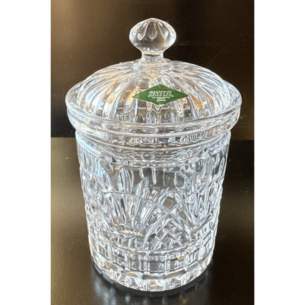 SHANNON CRYSTAL Designs of Ireland 24% Lead Crystal 7 1/4" Candy Jar (Z1C)